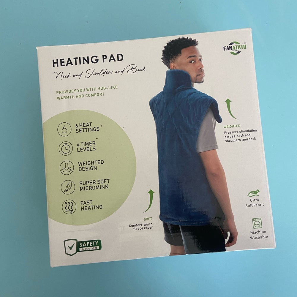 Fanatato Vest Heating Pad for Neck, Shoulders & Back